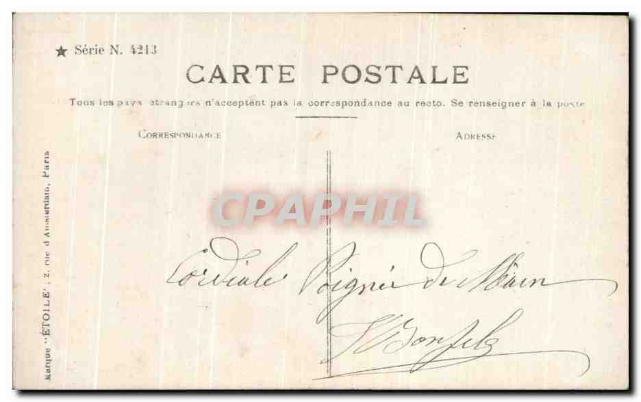 Jeune femme en robe verte — Saint-Louis — Marque Étoile, série N. 4213 — Verso