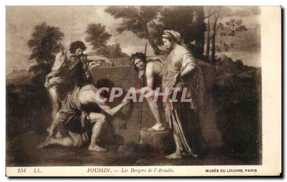 CPA Fantaisie Poussin Les bergers de l'arcadie Musee du Louvre Paris 