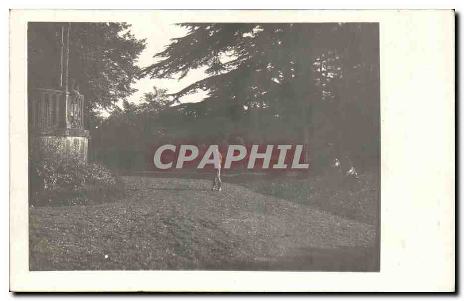 CARTE PHOTO Enfant dans un parc 