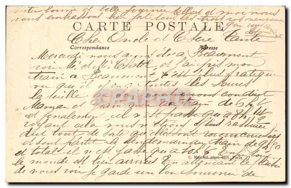 CPA Fantaisie Les bords du lac — Back