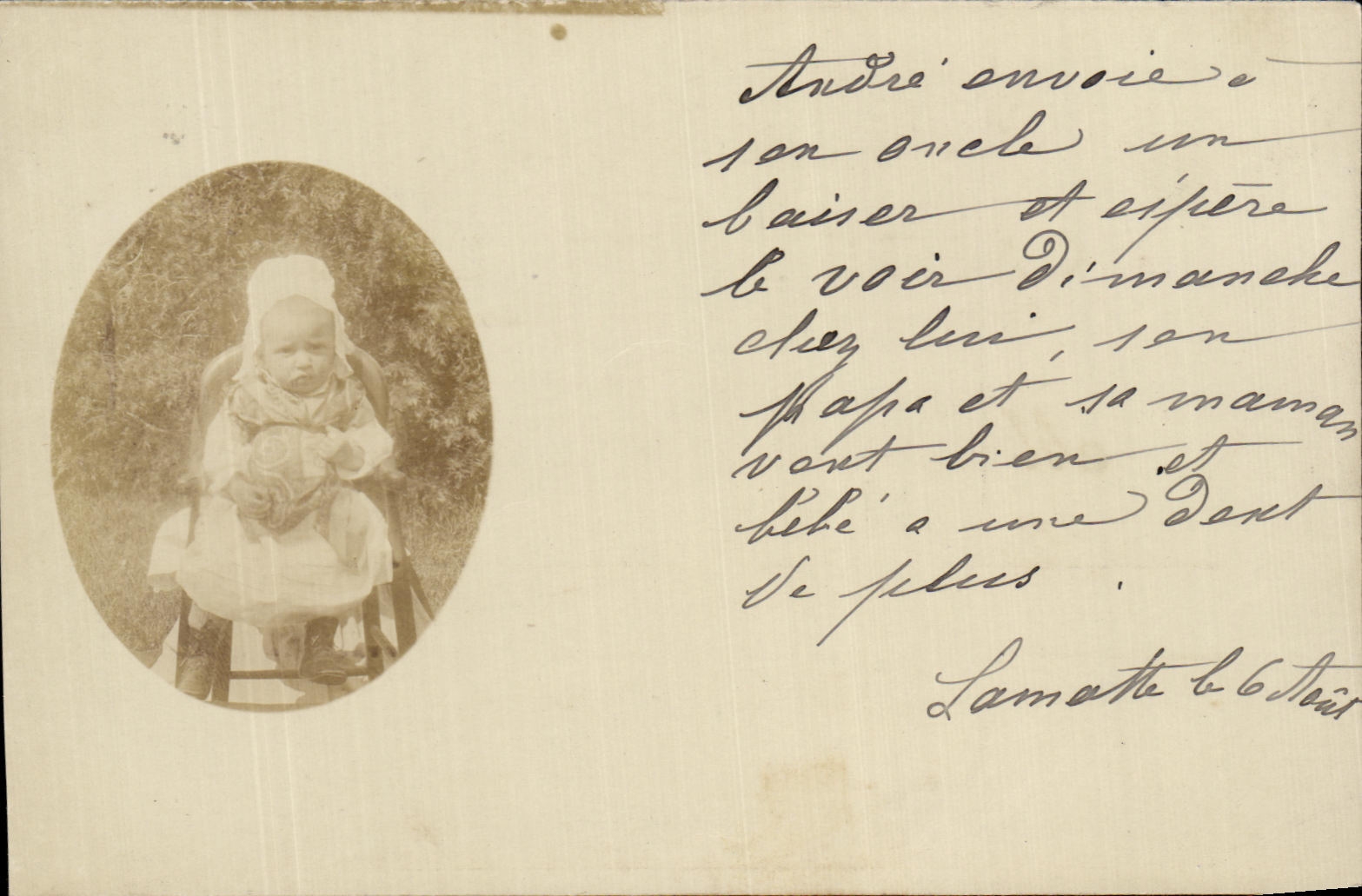 CARTE PHOTO Enfant bebe