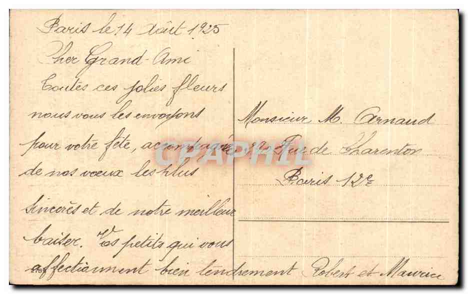 CPA Fantaisie Fleurs  — Verso