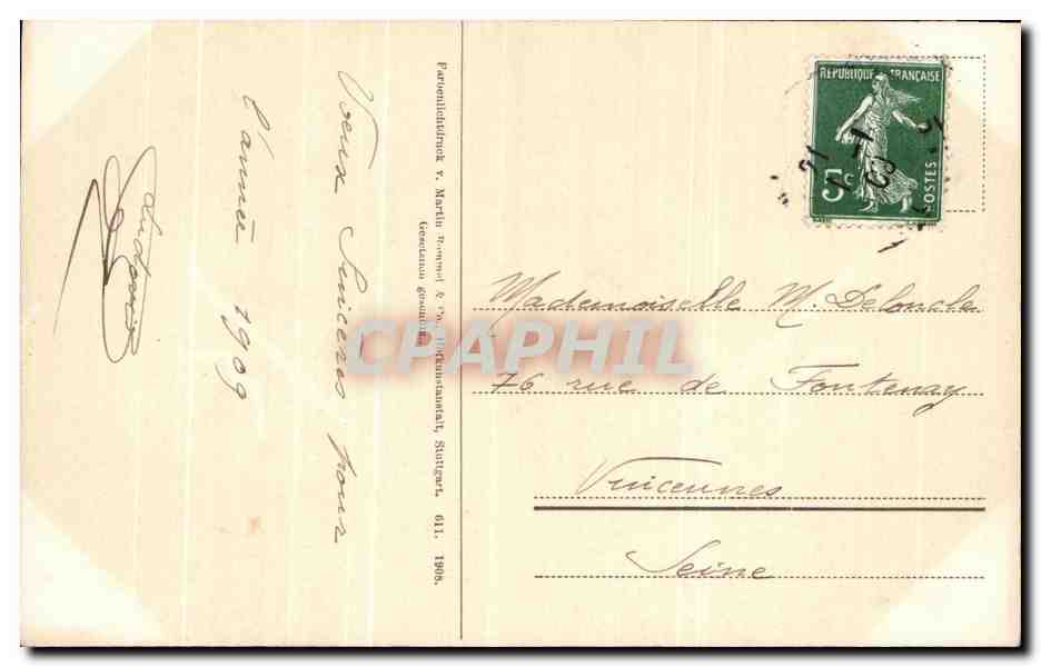 CPA Fantaisie Fleurs  — Verso