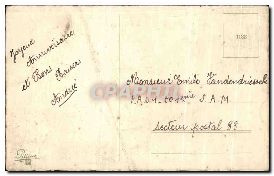 CPA Fantaisie Fleurs  — Verso