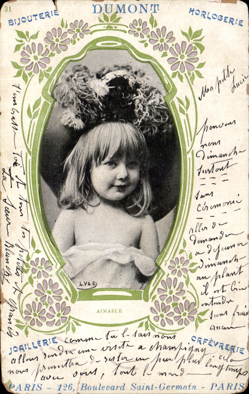 CPA Fantaisie Enfant Dumont Bijouterie Horlogerie Boulevard Saint Germain Paris 