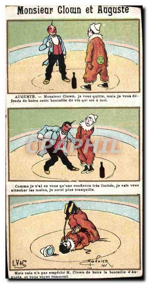 CPA Monsieur Clown et Auguste 