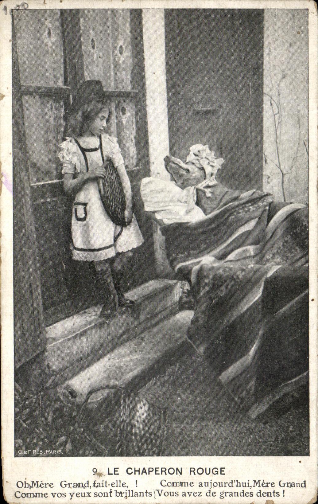 CPA Fantaisie Le chaperon rouge Loup 