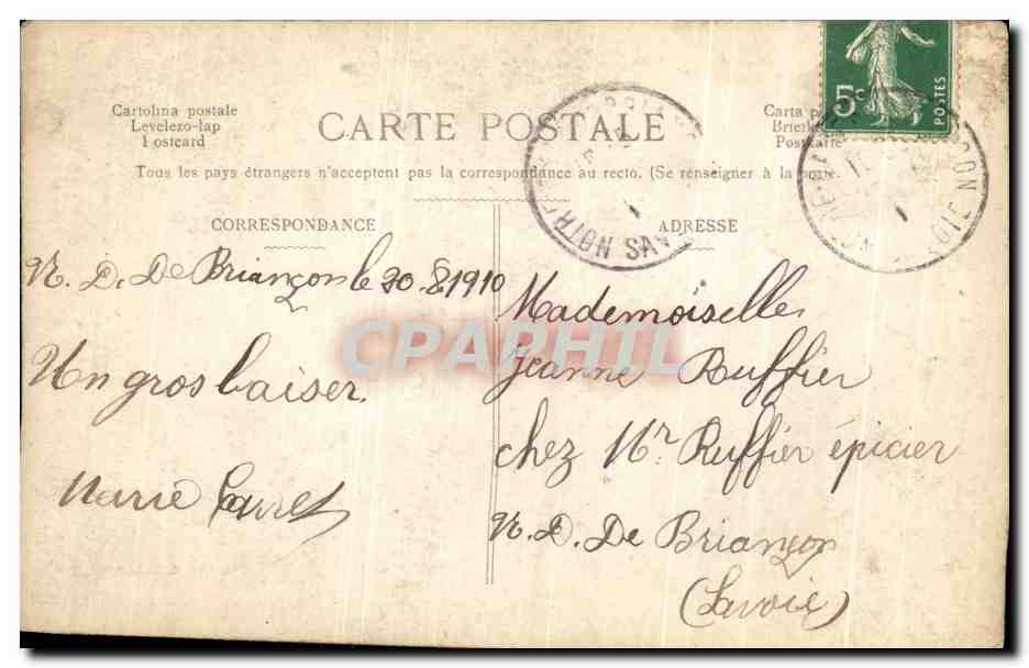 Femme avec bouquet — Bonne Fête — MOB 730 — Rückseite