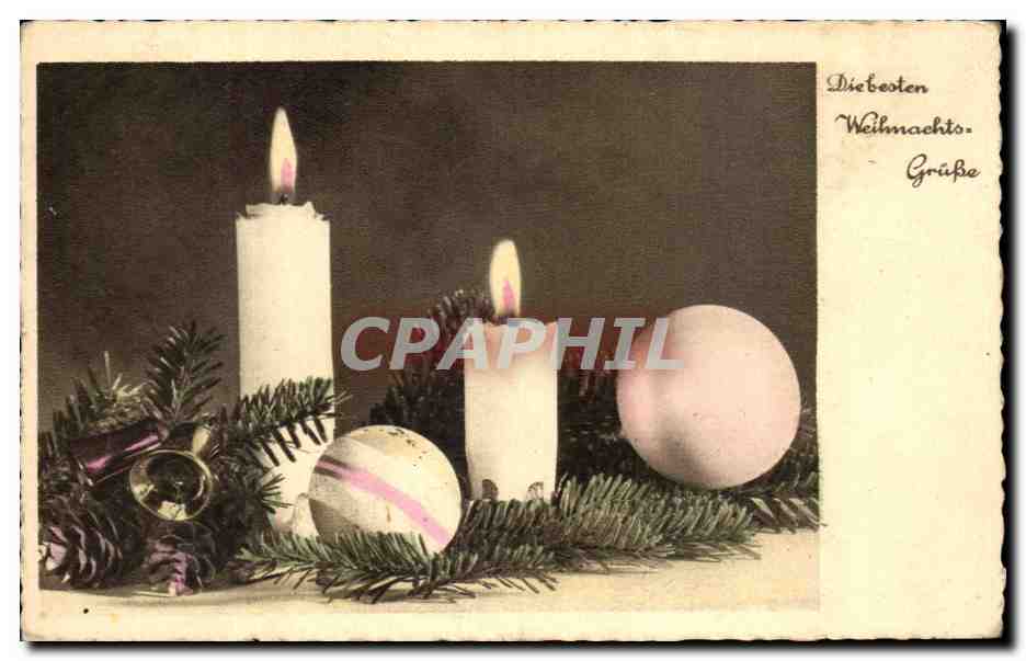 CPA Fantaisie Noel Bougies
