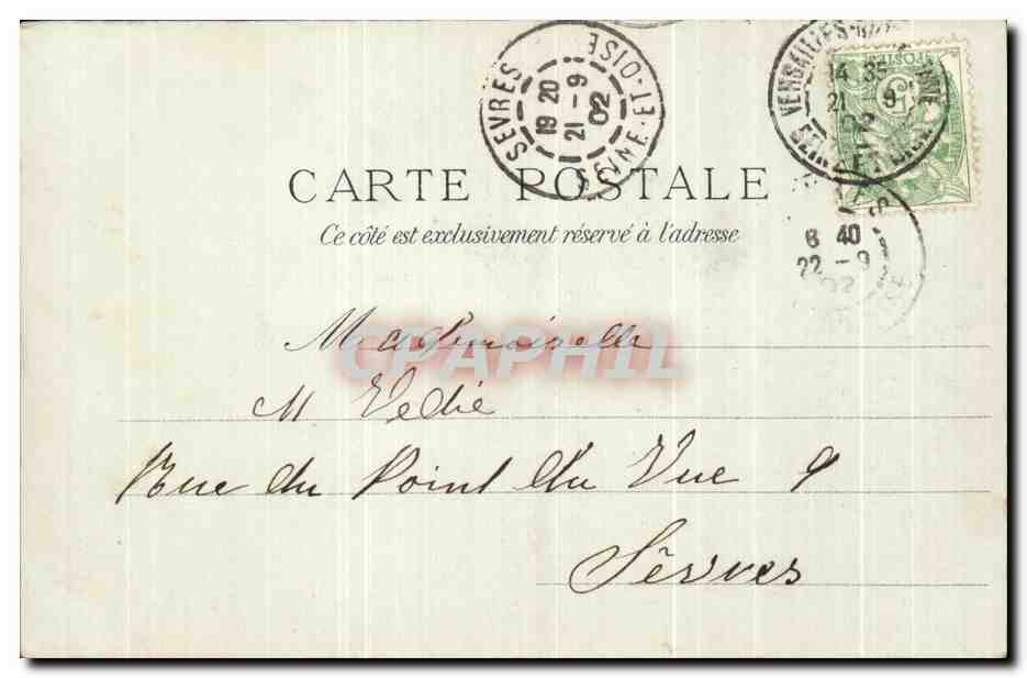 Marie-Antoinette et ses enfants — Souvenir de Versailles offert par Cécilia — éditeur non visible — Rückseite