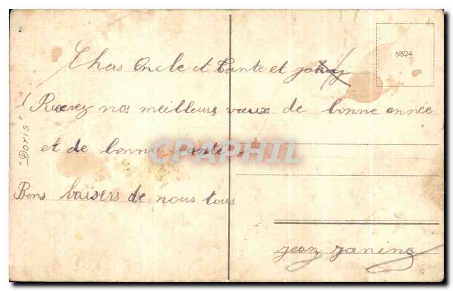 CPA Fantaisie Enfant Tracteur  — Rückseite
