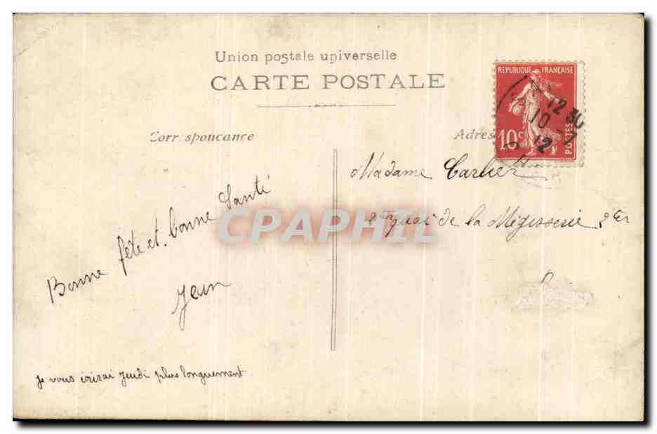 CPA Fantaisie Homme  — Rückseite
