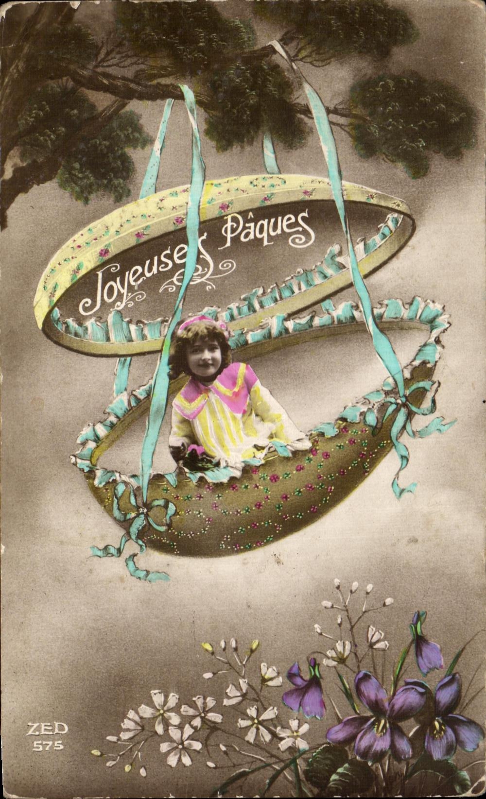 CPA Fantaisie Enfant Oeuf Paques 
