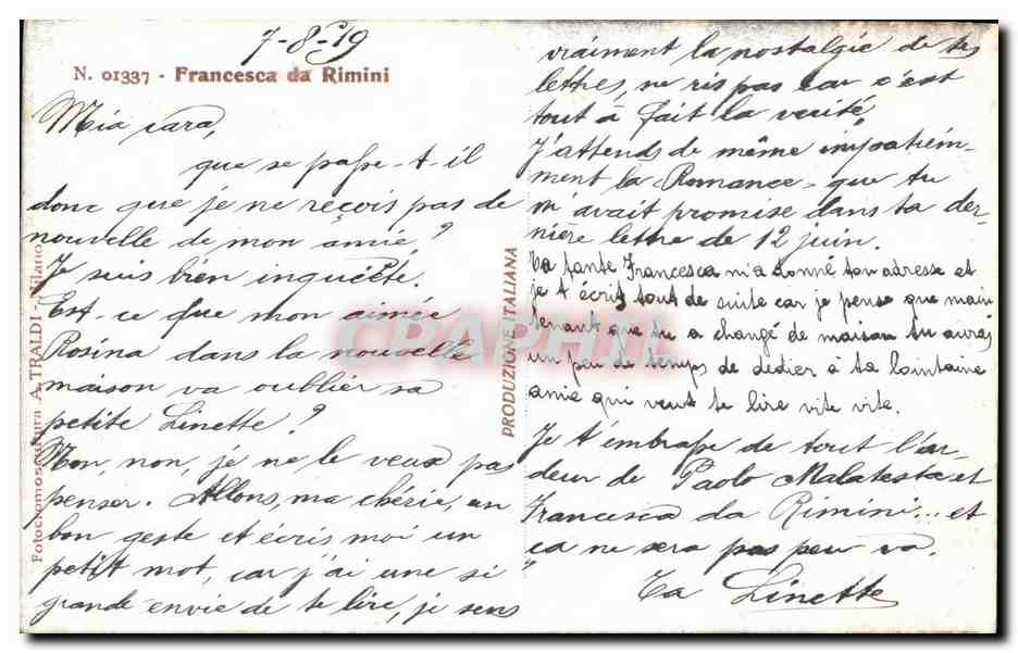 CPA Fantaisie Femme  — Rückseite
