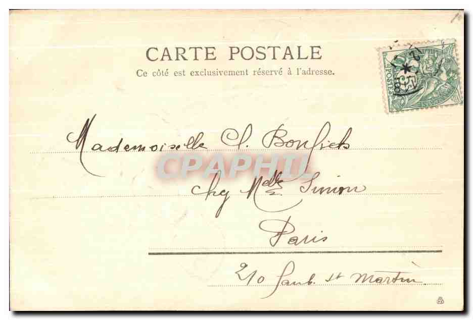 CPA Fantaisie Fleur — Rückseite