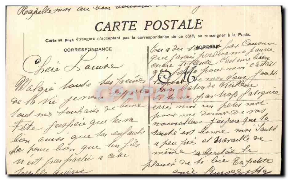 CPA Fantaisie Fleurs Rose — Verso