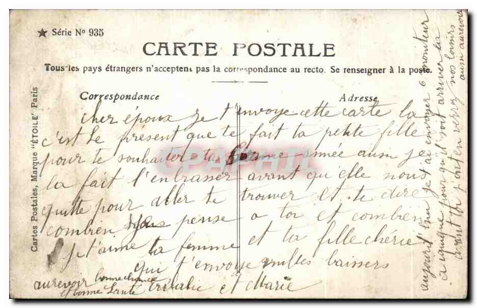 CPA Fantaisie Enfant — Rückseite