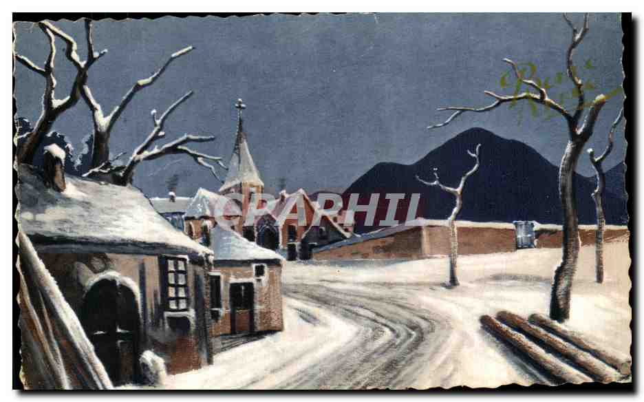 CPA Fantaisie Village sous la neige 