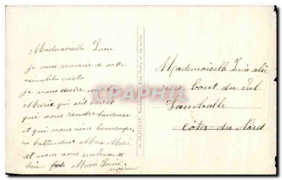 CPA Fantaisie Femme  — Verso
