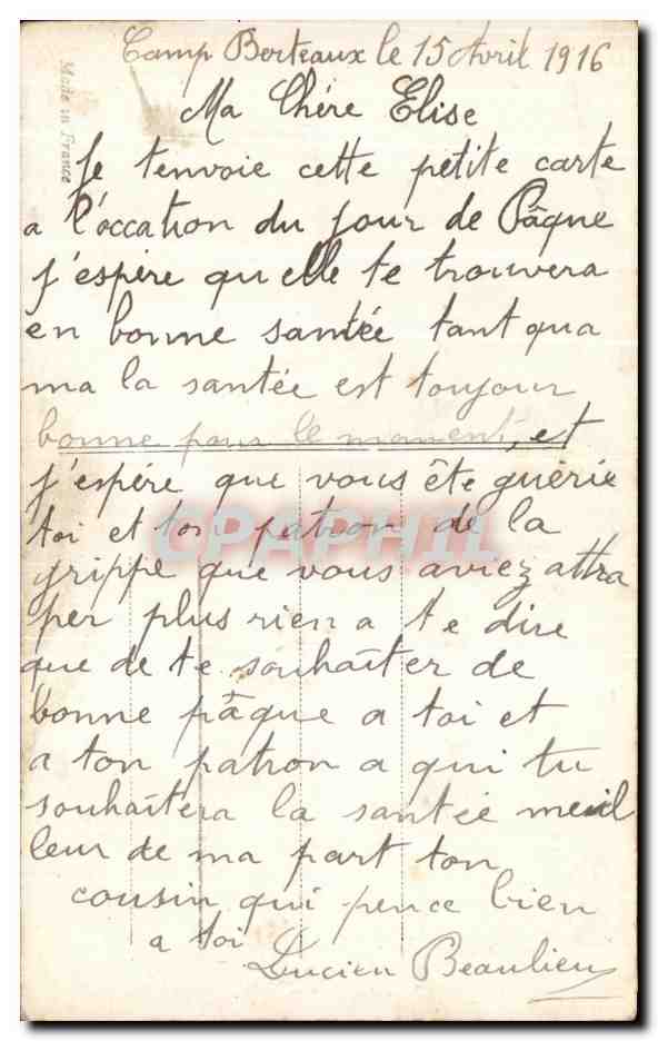 CPA Fantaisie Homme oeuf  — Rückseite