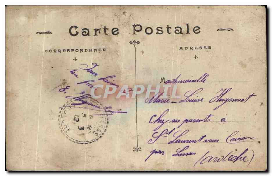 Soldat en uniforme — avec timbre postal et bouquet de fleurs — éditeur E.P. n°486 — Reverso