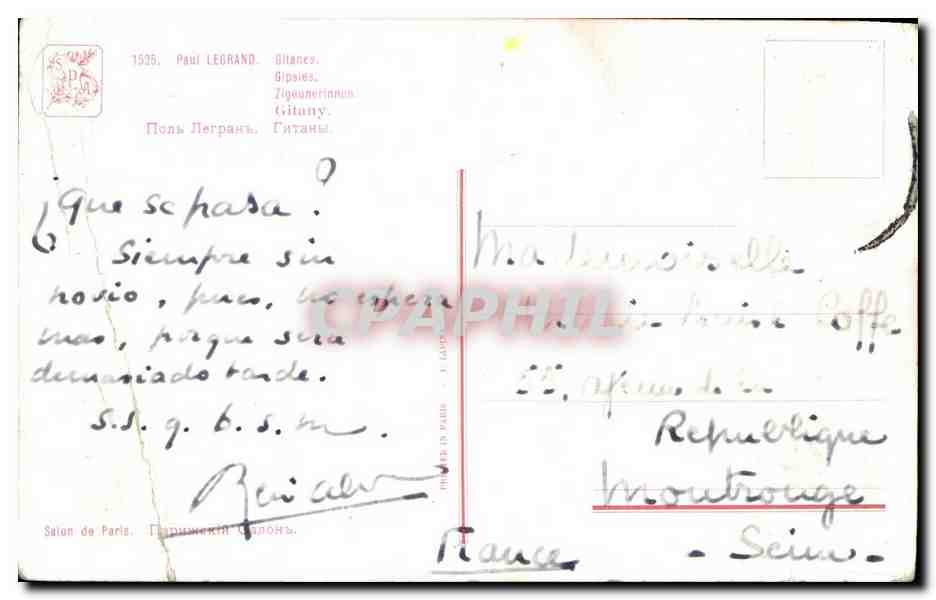 CPA Fantaisie Femme Paul legrand Gitanes — Reverso