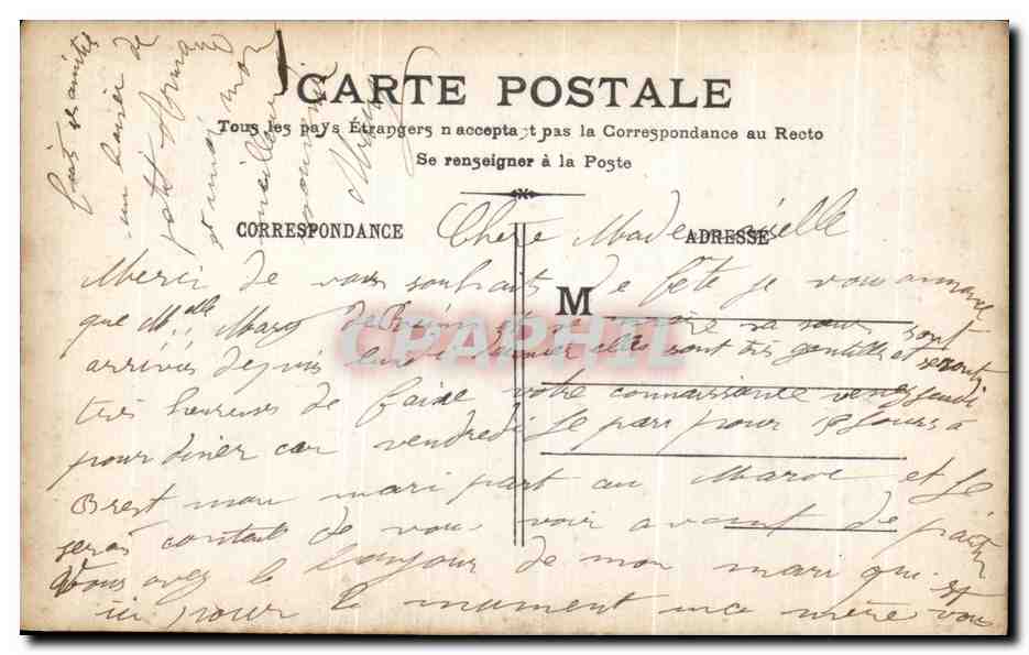 CPA Fantaisie Femme  — Rückseite