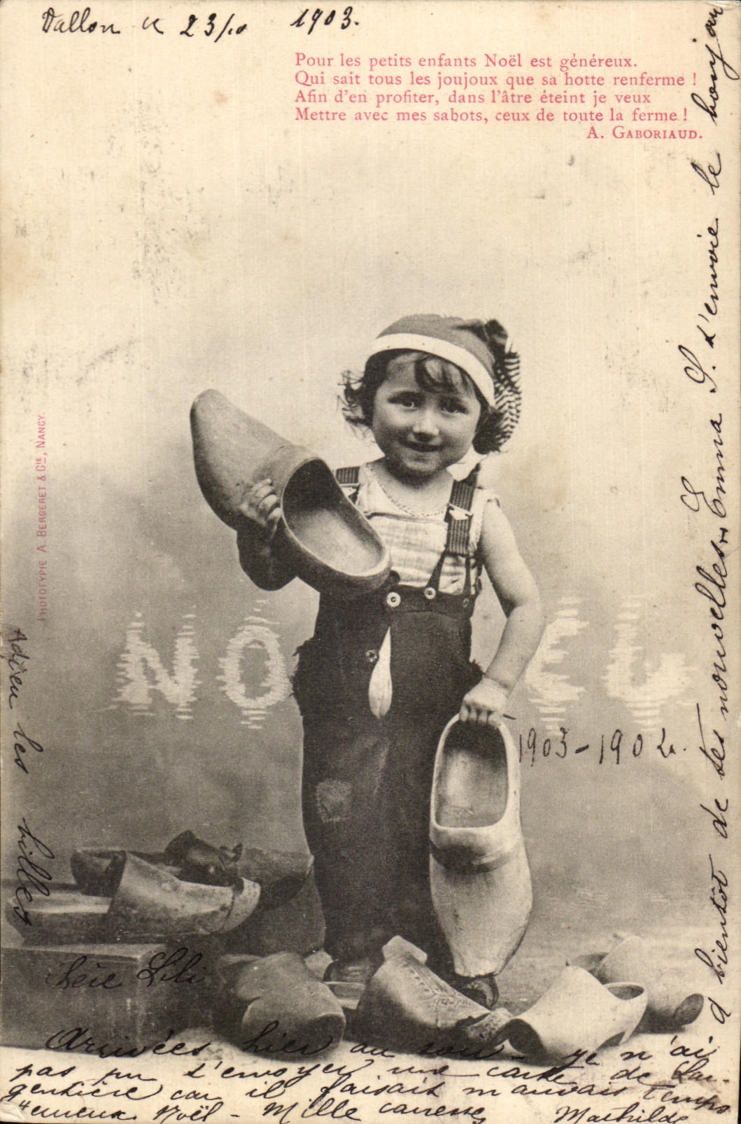 CPA Fantaisie Pour les petits enfants de Noel Sabotier 