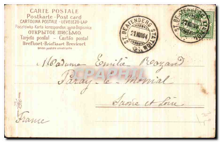 CPA Fantaisie Fleurs Interlaken  — Rückseite