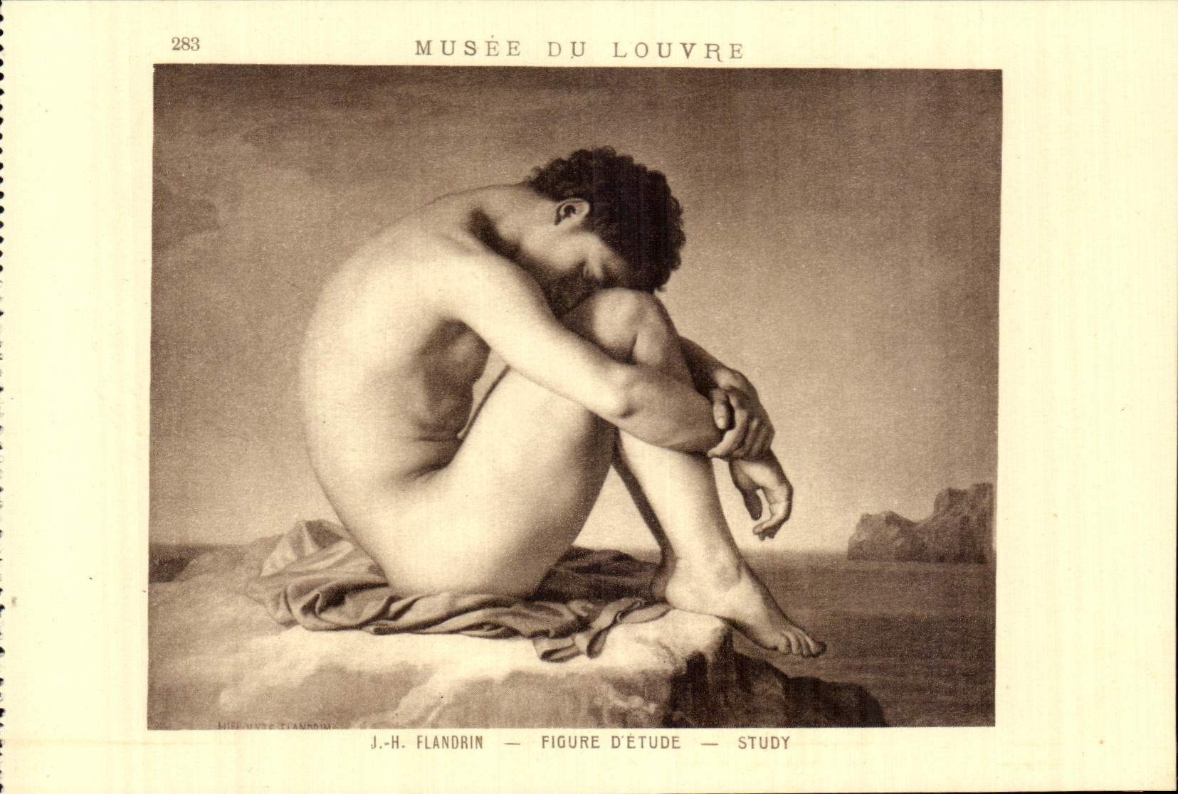 CPA Musee Du Louvre Flandrin Figure D'etude Homme nu