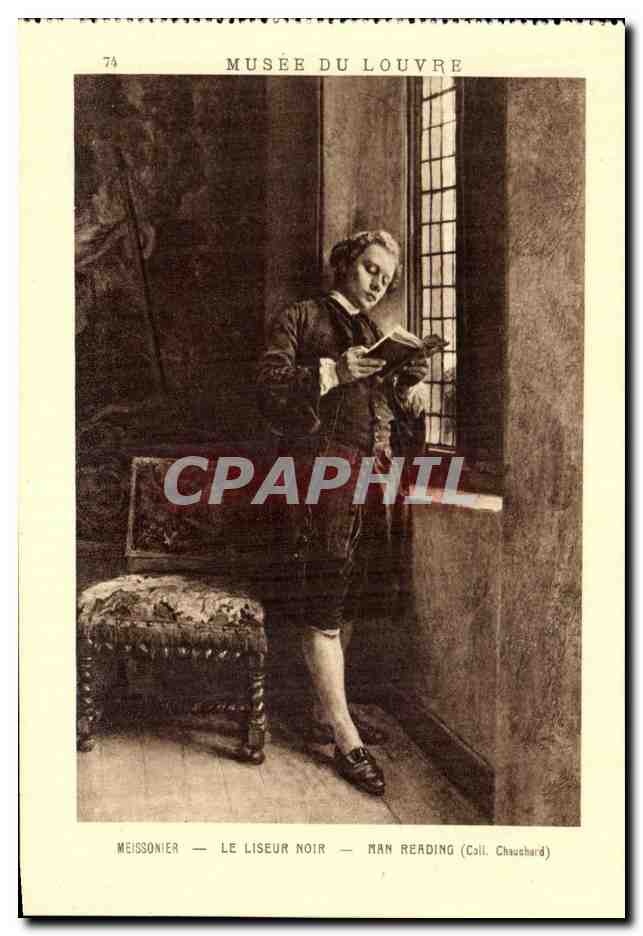 CPA Musee Du Louvre Meissonier Le Liseur Noir