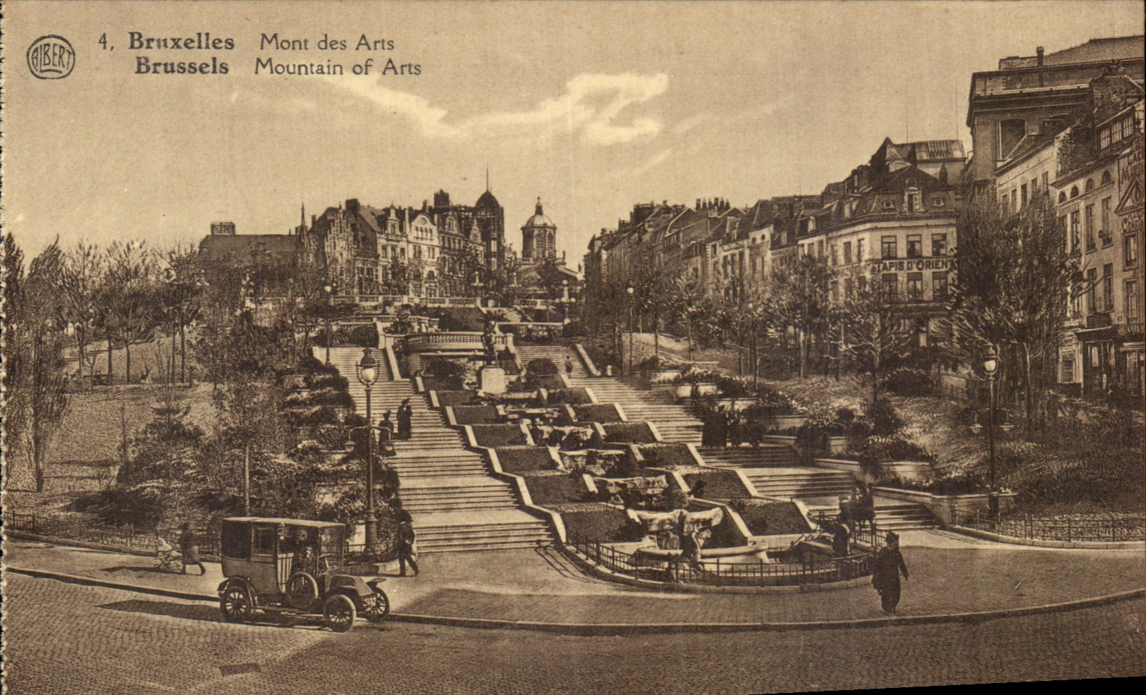 CPA Bruxelles Mont des Arts Automobile 