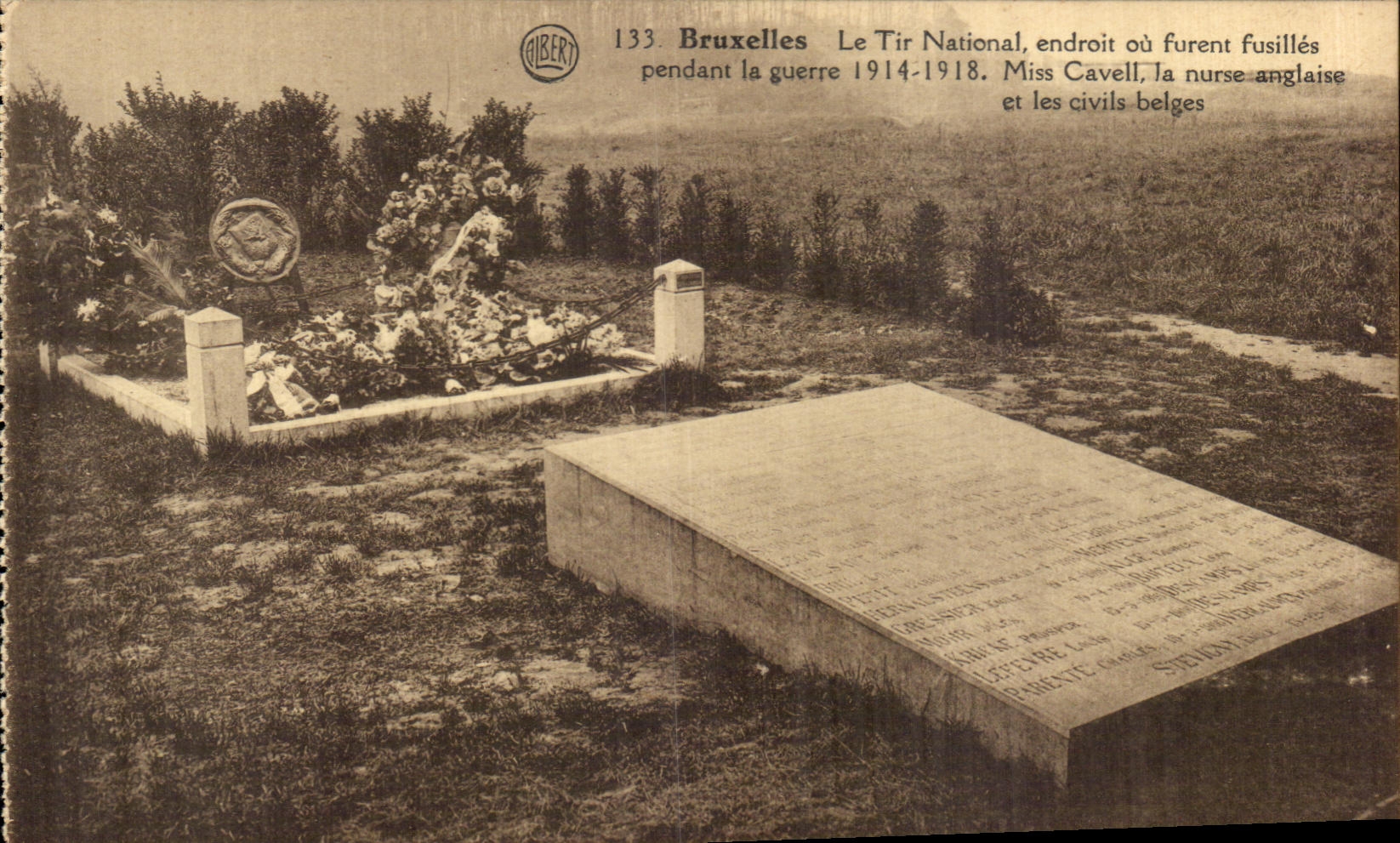 CPA Bruxelles Le Tir National endroit ou furent fusilles Pendant la guerre Miss Cavell