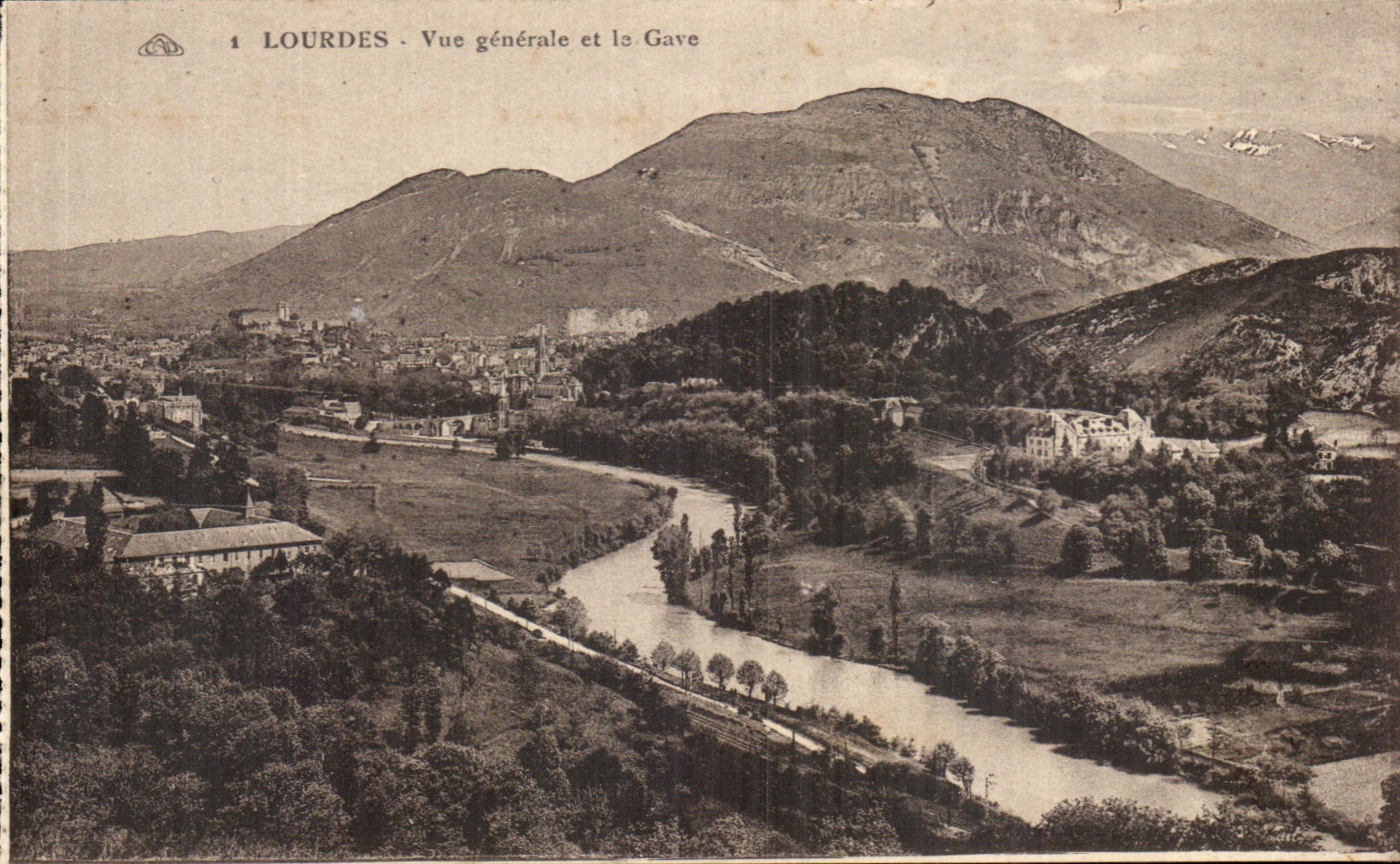 CPA Lourdes Vue generale et le Gave