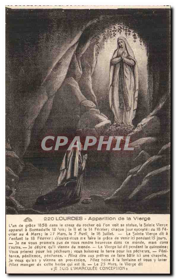CPA Lourdes Apparition de la Vierge
