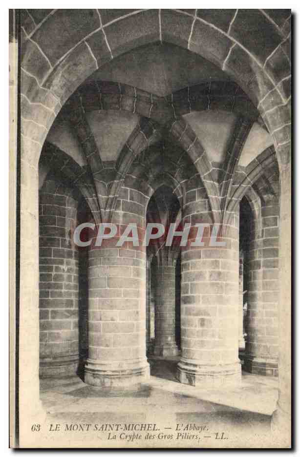 Le Mont Saint-Michel — L'Abbaye. La Crypte des Gros Piliers — L.L.