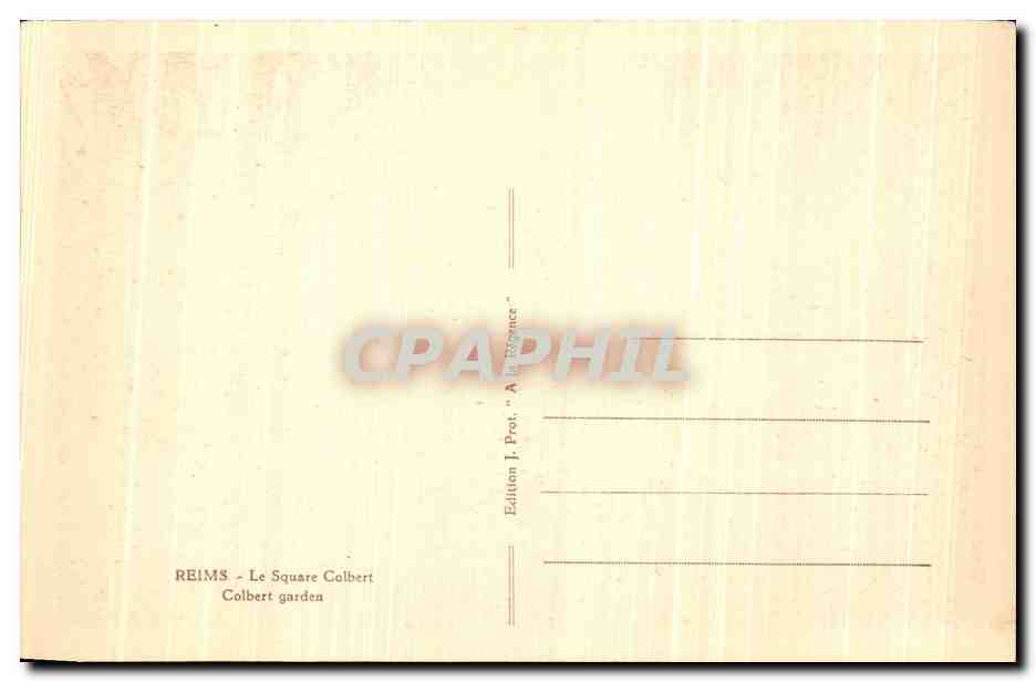 CPA Reims Le Square Colbert  — Verso