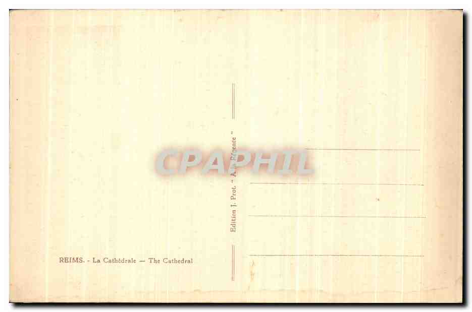 CPA Reims La Cathedrale  — Verso