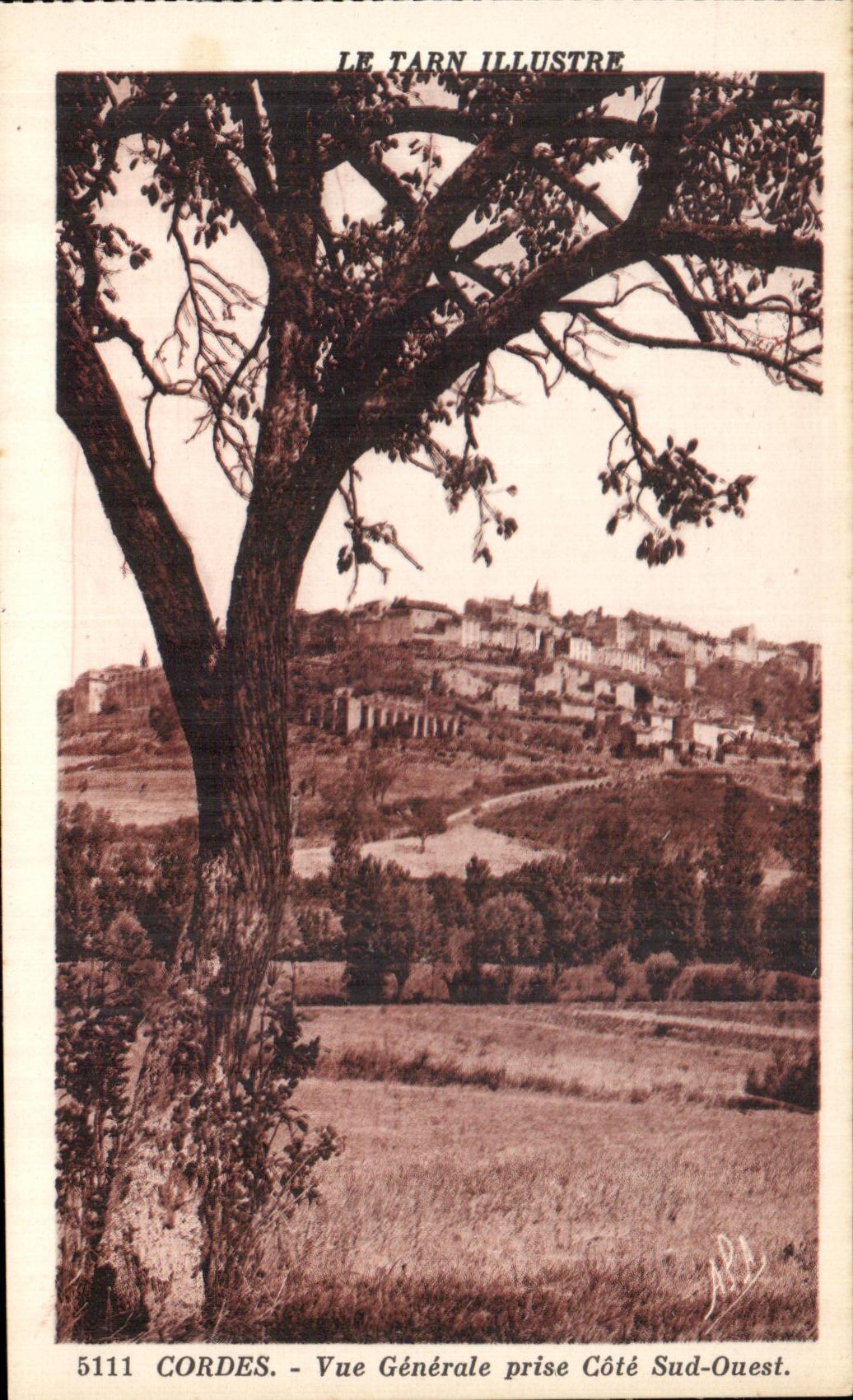 Cordes - Vue Générale prise Côté Sud-Ouest — LE TARN ILLUSTRÉ, n° 5111