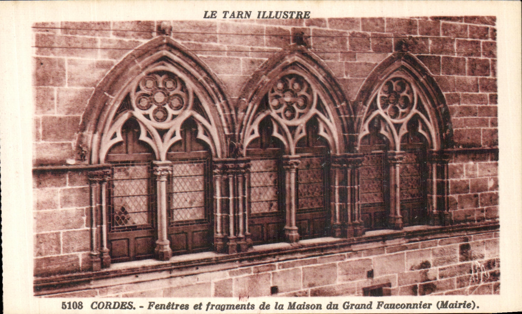 CPA Le Tarn Illustre Cordes Fenetres et fragments de la Maison du Grand Fauconnier