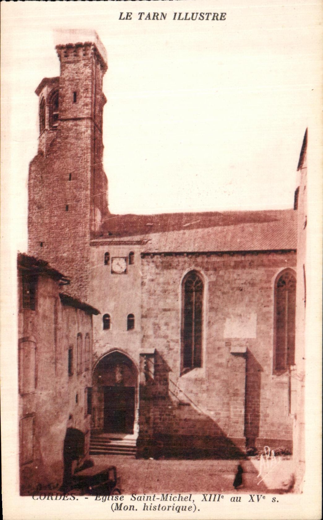 CPA Le Tarn Illustre Cordes Eglise Saint Michel