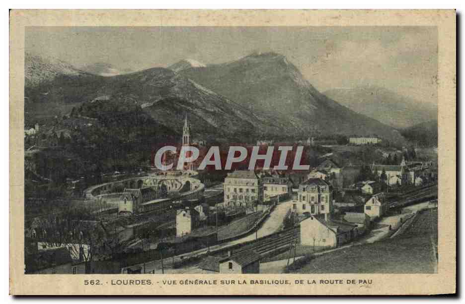 CPA Lourdes Vue Generale Sur La Basilique De La Route de Pau