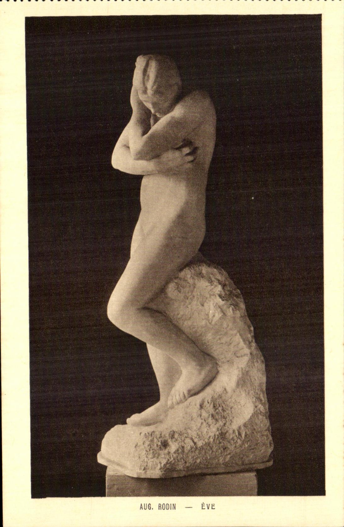 Sculpture d'Auguste Rodin — Ève — éditeur BRAUN & Cie, Paris, n° 3186