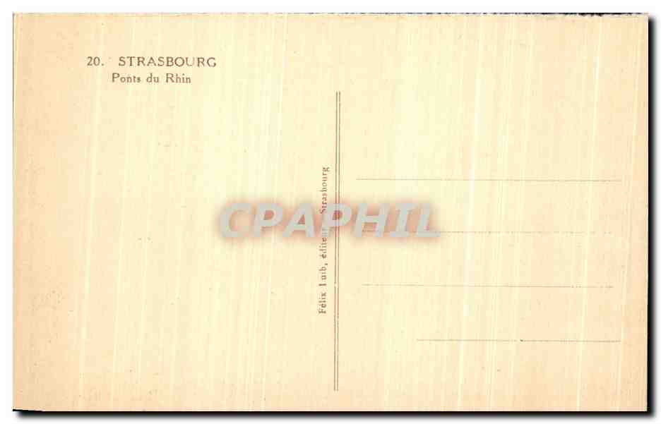 CPA Strasbourg Ponts Du Rhin — Verso