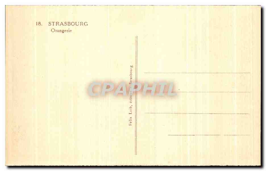 CPA Strasbourg Orangerie — Verso