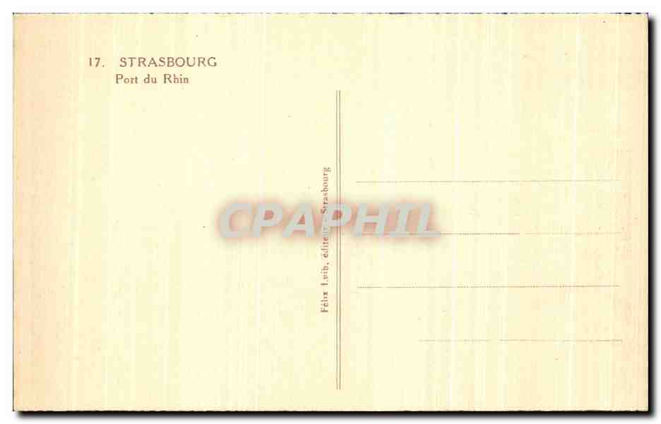 CPA Strasbourg Port Du Rhin Bateaux — Rückseite