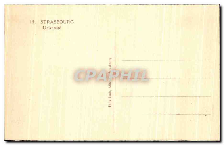 CPA Strasbourg Universite — Verso