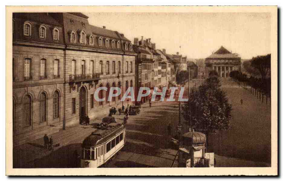 CPA Strasbourg Place Broglie Tramway
