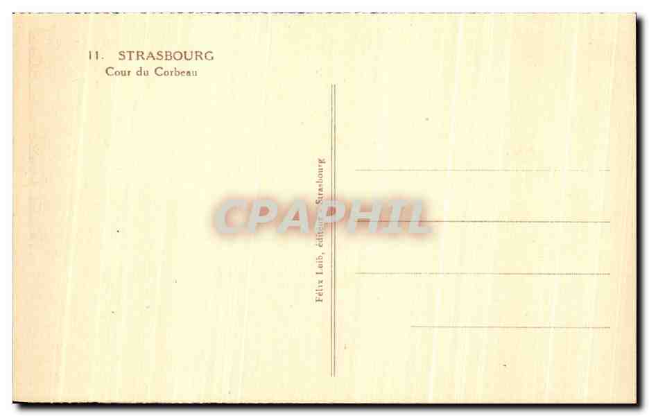 CPA Strasbourg Cour Du Corbeau — Verso