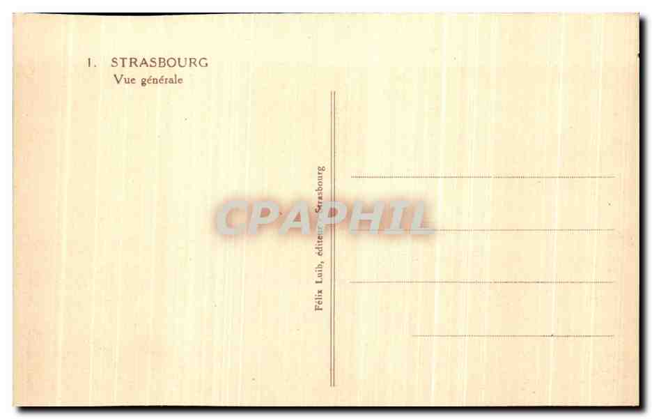 CPA Strasbourg Vue Generale — Verso